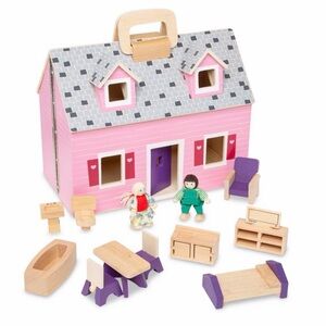 Melissa & Doug Fold and Go Wooden Doll House